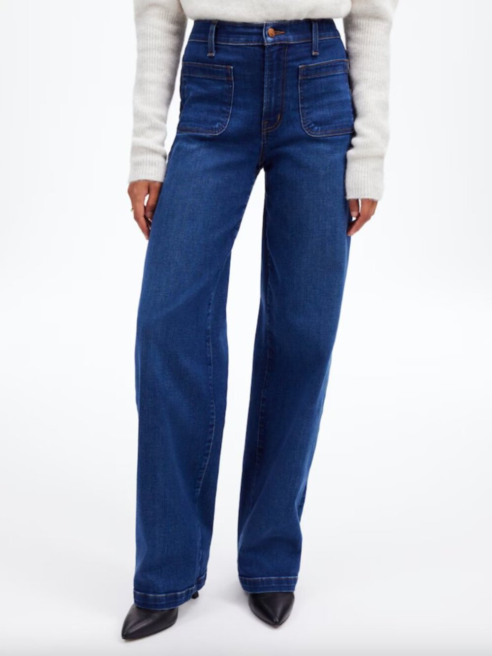 Madewell Emmett Wide-Leg Full Length Jeans Patch Pocket Allentown Size 28
